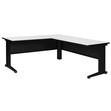 Regency Fusion L-Desk Shells, 78 D X 29 H, 72 W X Wood, Metal, White MLDS723048WH